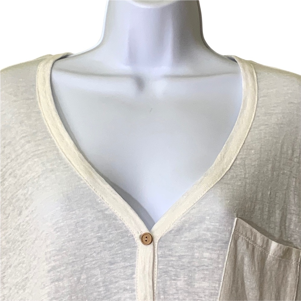 Chaser Blouse ButtonUp Top White Elbow Sleeve - Picture 4 of 10